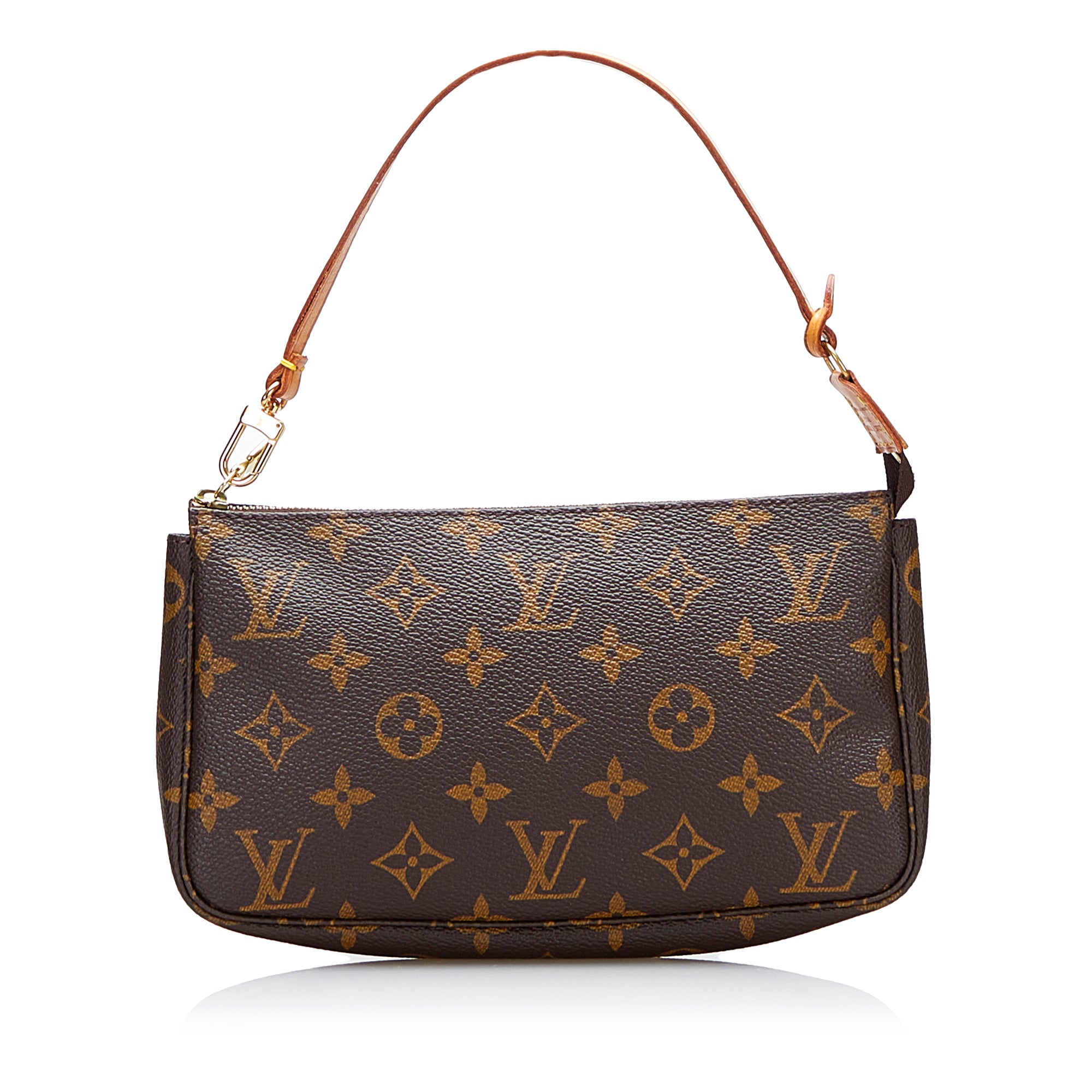Louis Vuitton - Authenticated Pochette Accessoire Clutch Bag - Linen Brown for Women, Good Condition