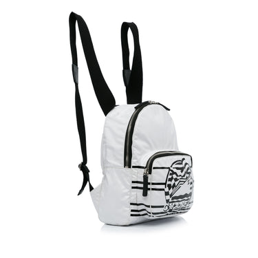 White Chanel La Pausa Vinyl Backpack - Designer Revival