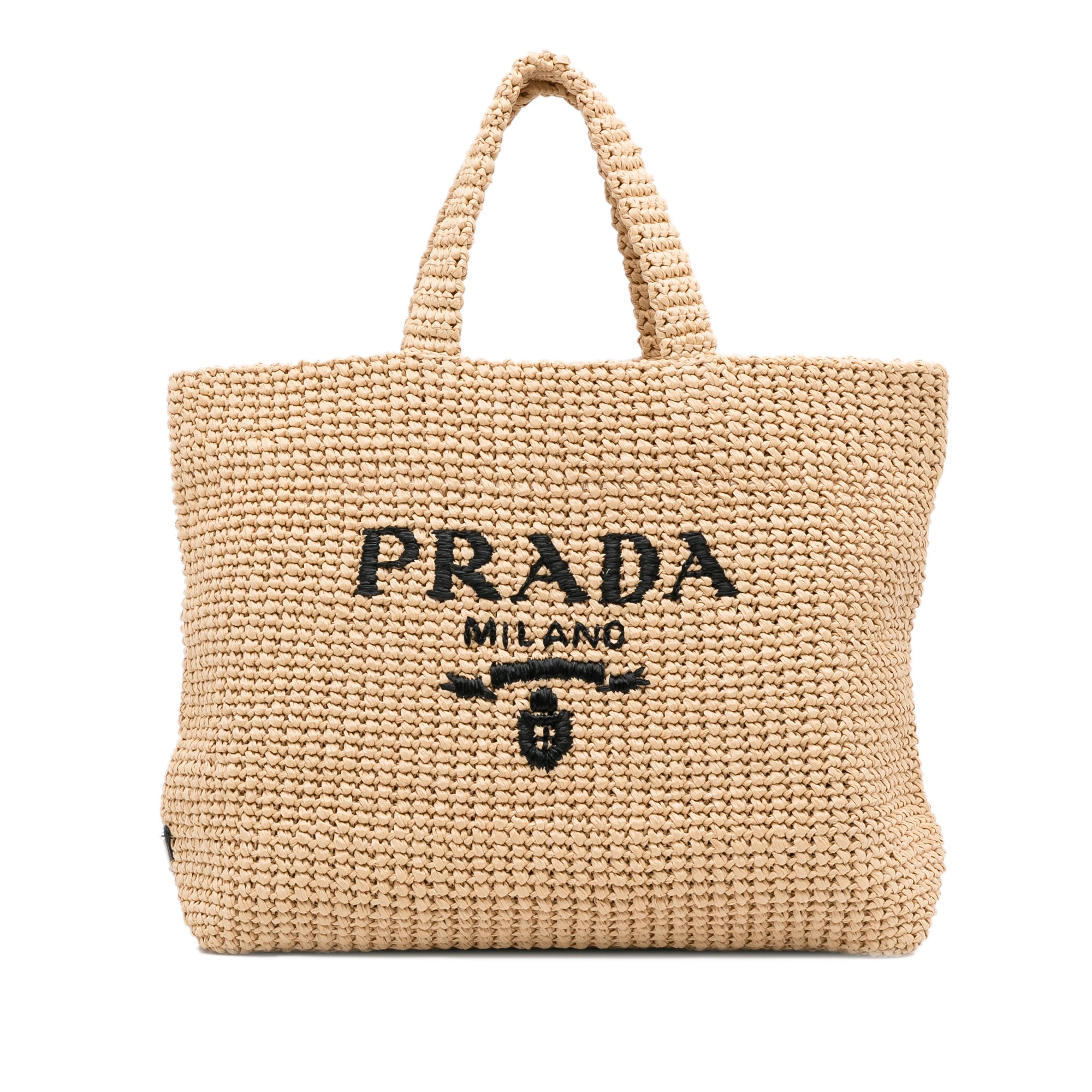 Brown Prada Raffia Logo Tote Bag, Prada triangle logo polo shirt