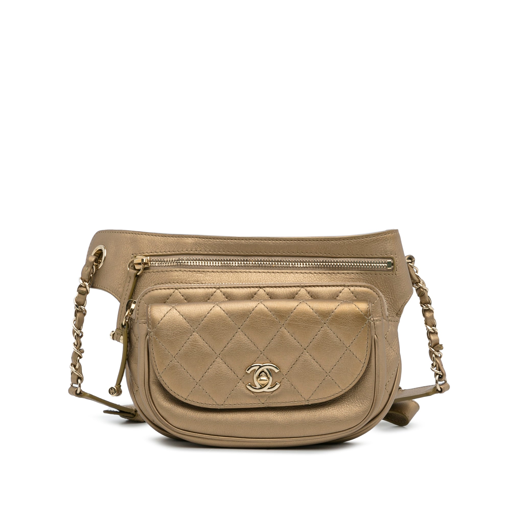 Gold Chanel CC Belt Bag – Designer Revival