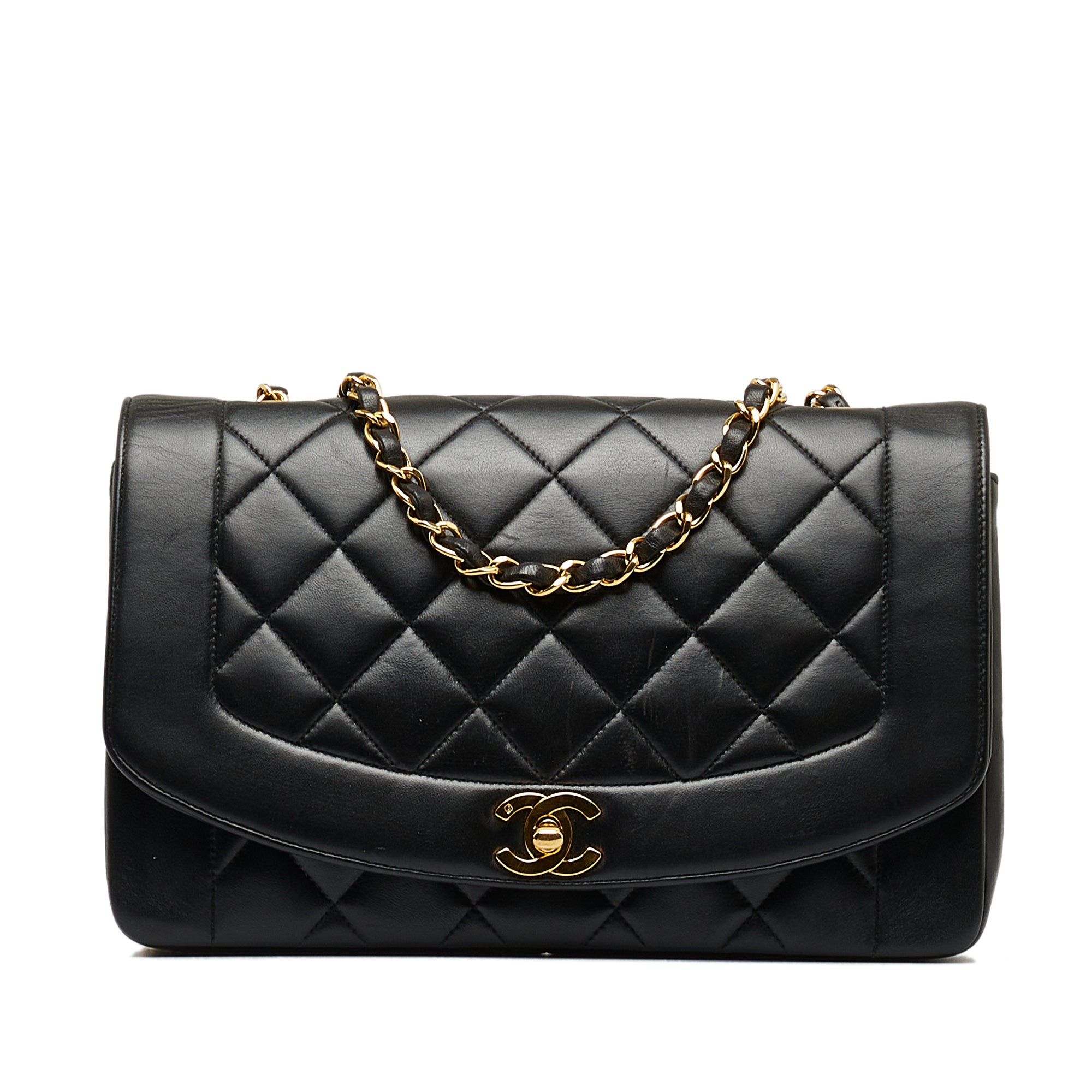 black chanel bag with gold chain used