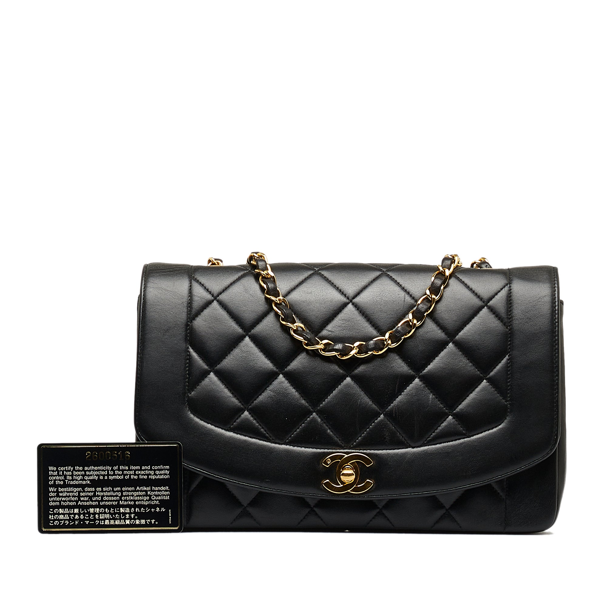 Black Chanel Medium Lambskin Diana Flap Crossbody Bag – Designer