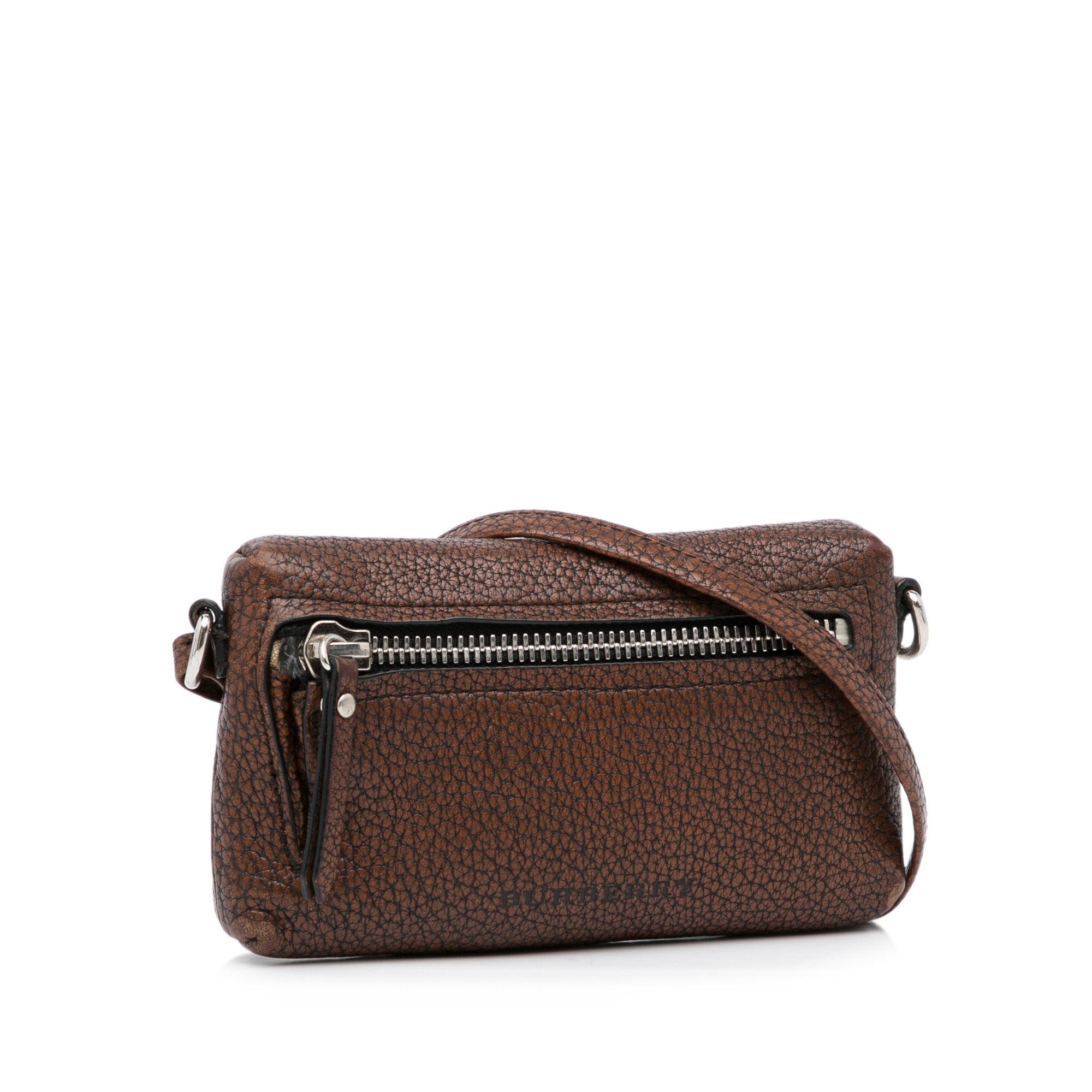 Brown Burberry Leather Crossbody Bag - Designer Revival
