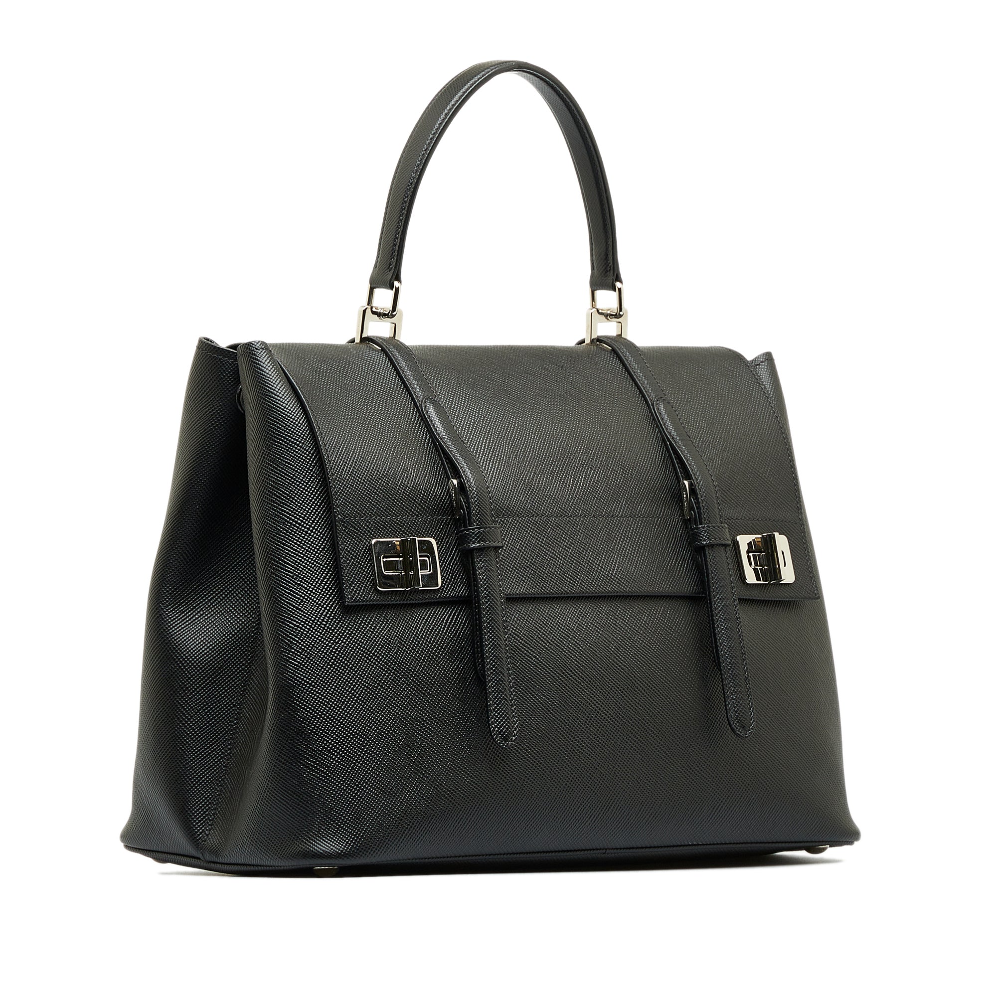 Prada Turnlock Satchel Bicolor Crossbody Bag in Black, White & Red Saf –  Essex Fashion House