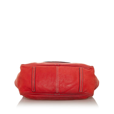 Red Loewe Anagram Leather Shoulder Bag - Designer Revival