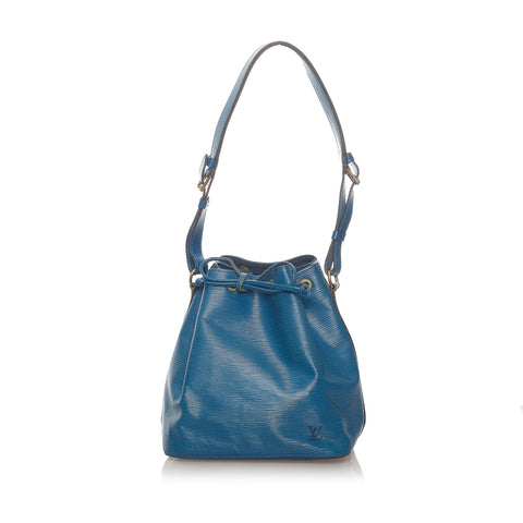 AmaflightschoolShops Revival, Blue Louis Vuitton Epi Petit Noe Bucket Bag