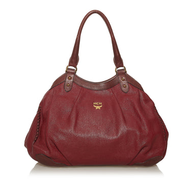 Red MCM Leather Tote Bag - Designer Revival
