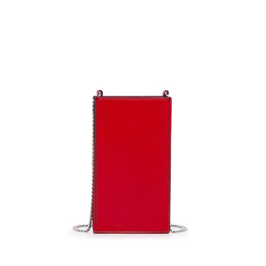 Red Alexander McQueen Skull Leather Phone Holder Crossbody Bag - Designer Revival
