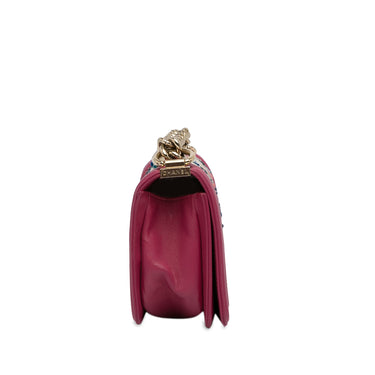 Pink Chanel Small Tweed Boy Bag - Designer Revival