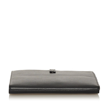 Black Saint Laurent Leather Clutch Bag Clutch Bag - Designer Revival