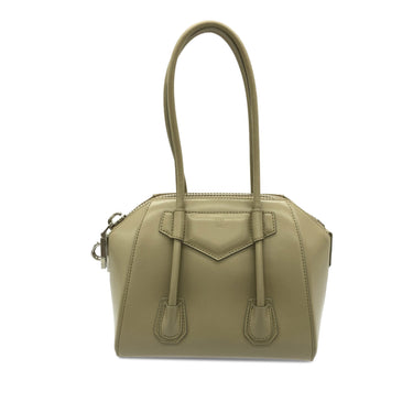 Beige Givenchy Mini Antigona Lock Handbag - Designer Revival