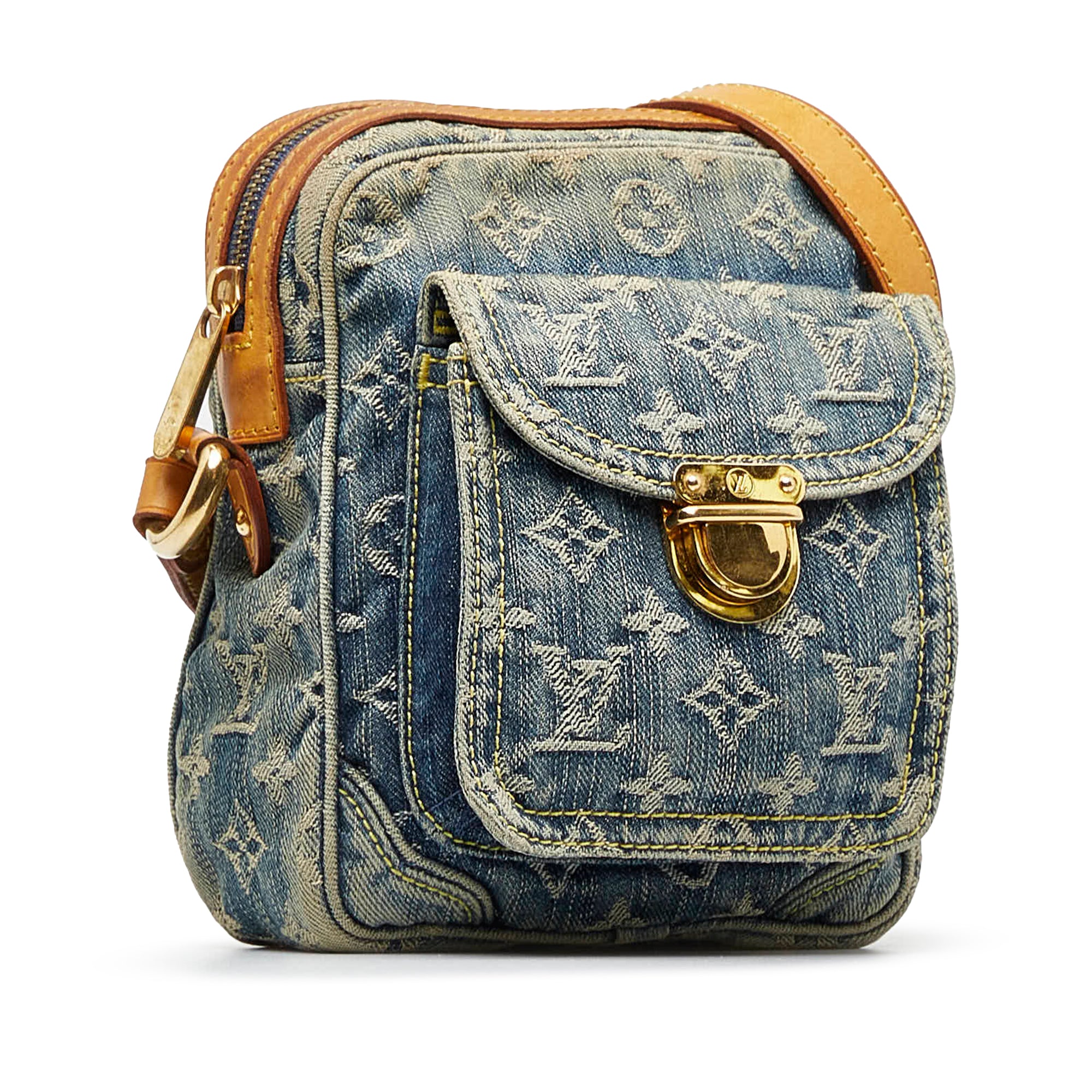 Louis Vuitton Denim Crossbody Camera Bag in Blue