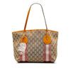 Brown Gucci GG Canvas Web Jolie Tote Bag