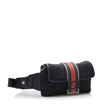 Black Fendi Zucca Convertible Belt Bag - Designer Revival