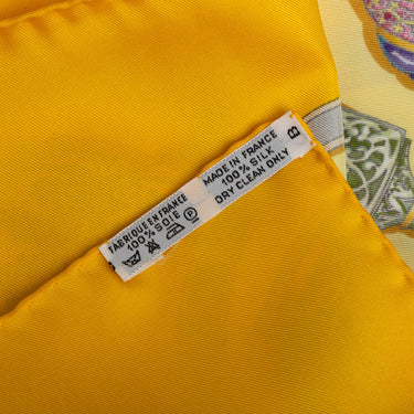 Yellow Hermes Qu Importe Le Flacon Silk Scarf Scarves - Designer Revival