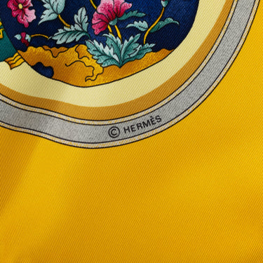 Yellow Hermes Qu Importe Le Flacon Silk Scarf Scarves