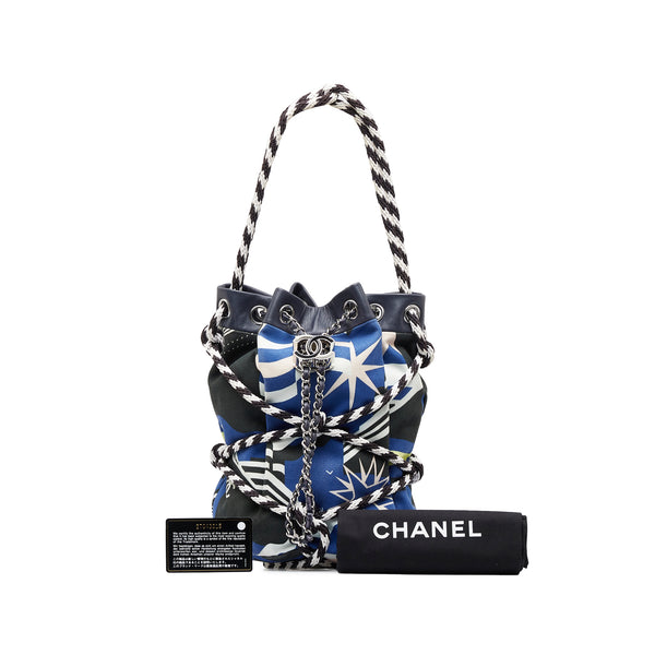 Chanel White Quilted Leather Small Gabrielle Bucket Bag - Yoogi's Closet