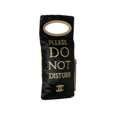 Black & Gold Chanel Paris Cosmopolite Do Not Disturb Clutch - Designer Revival