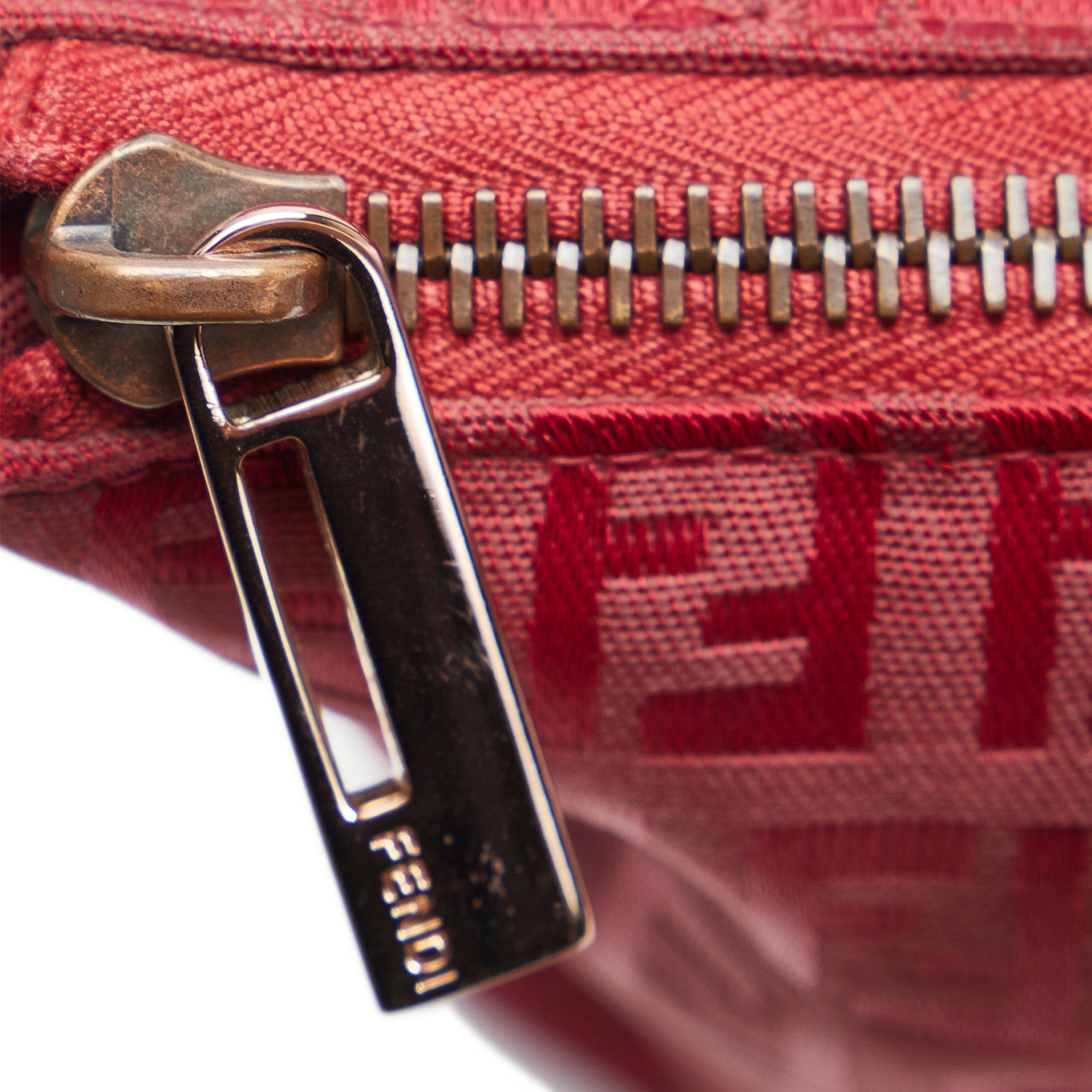 Red Fendi Zucchino Shoulder Bag | Designer Revival