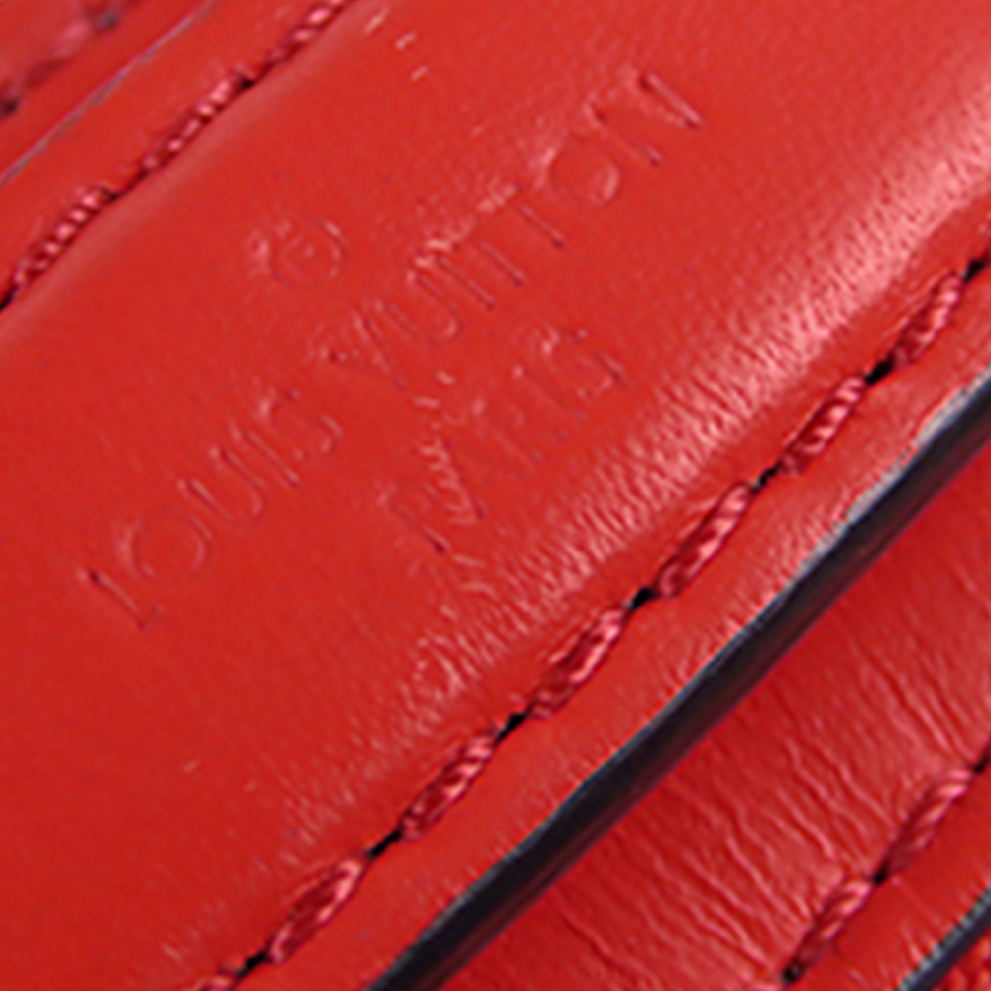 Red Leather & Monogram Canvas Saintonge
