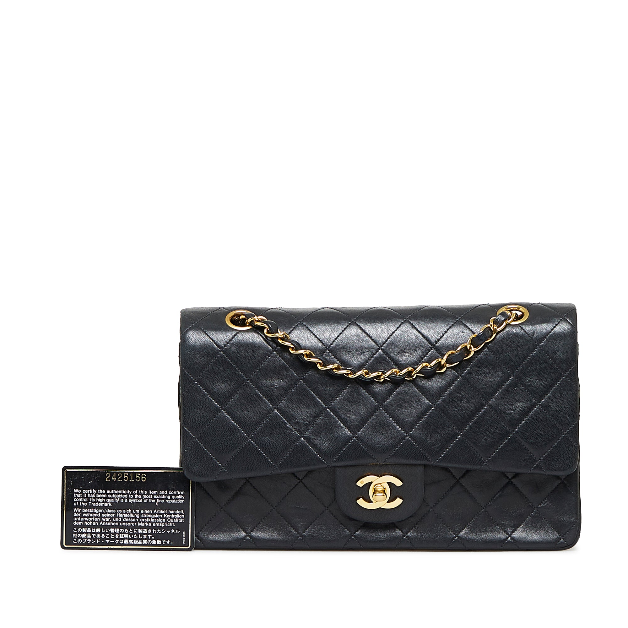 RvceShops Revival, Black Chanel Medium Classic Lambskin Double Flap  Shoulder Bag