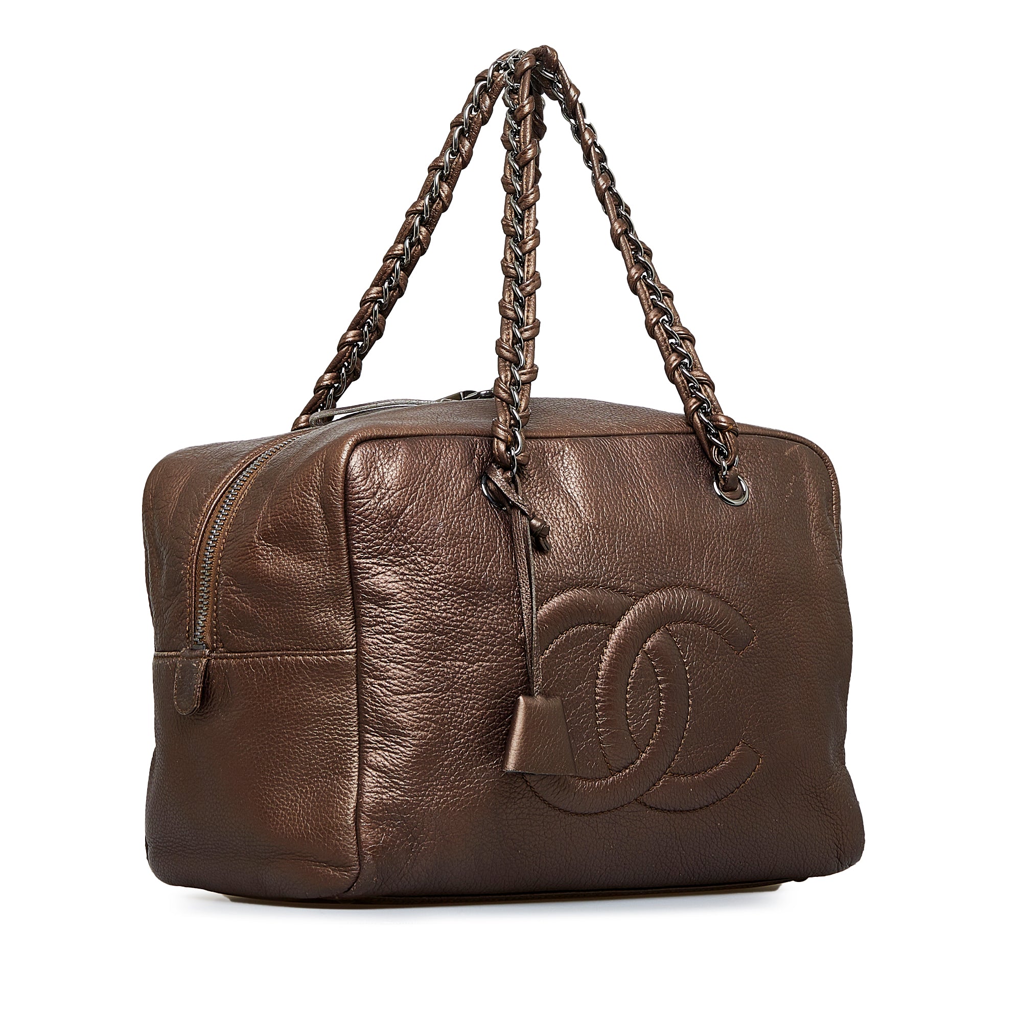Chanel Calfskin Luxe Ligne Tote in Metallic Brown