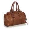 Brown Miu Miu Vitello Shine Satchel Bag