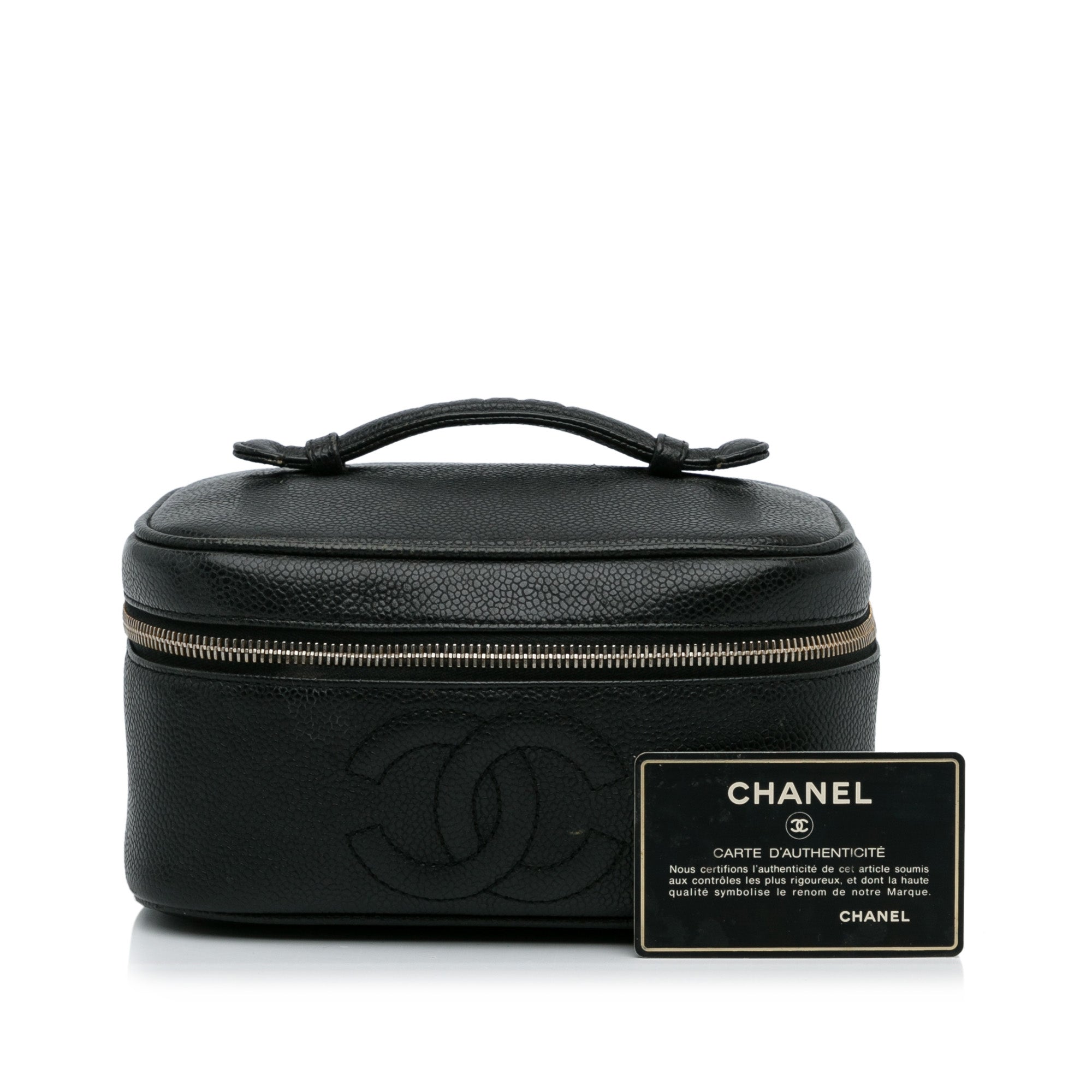 CHANEL Caviar Quilted Large Vanity Pouch Red 1292372