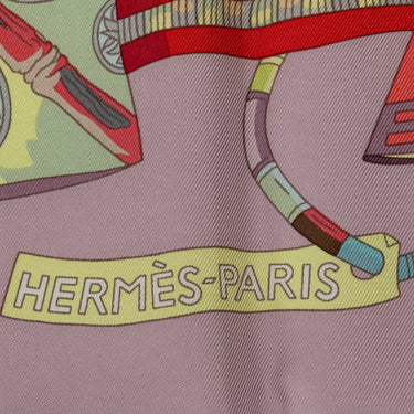 Purple Hermes Voyage en Etoffes Silk Scarf Scarves - Designer Revival