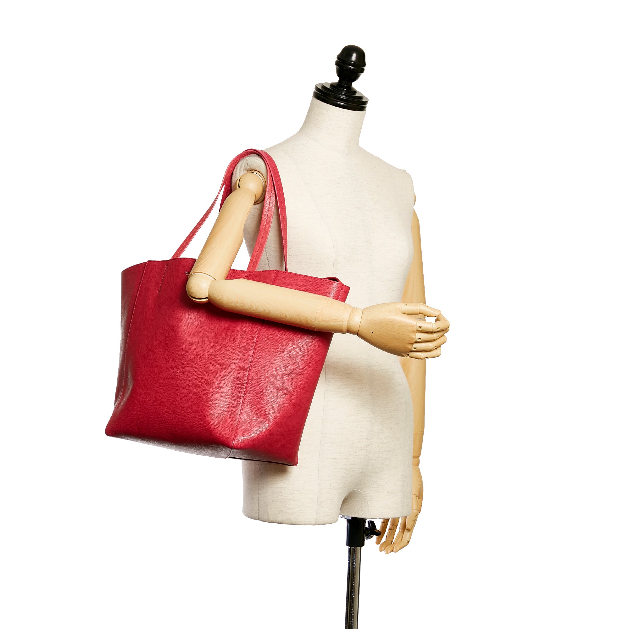 Red Celine Horizontal Cabas Leather Tote Bag – Designer Revival