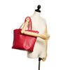 Red Celine Horizontal Cabas Leather Tote Bag
