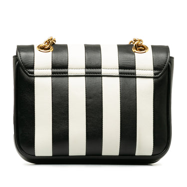 Black Celine Small C Striped Leather Bag - Designer Revival