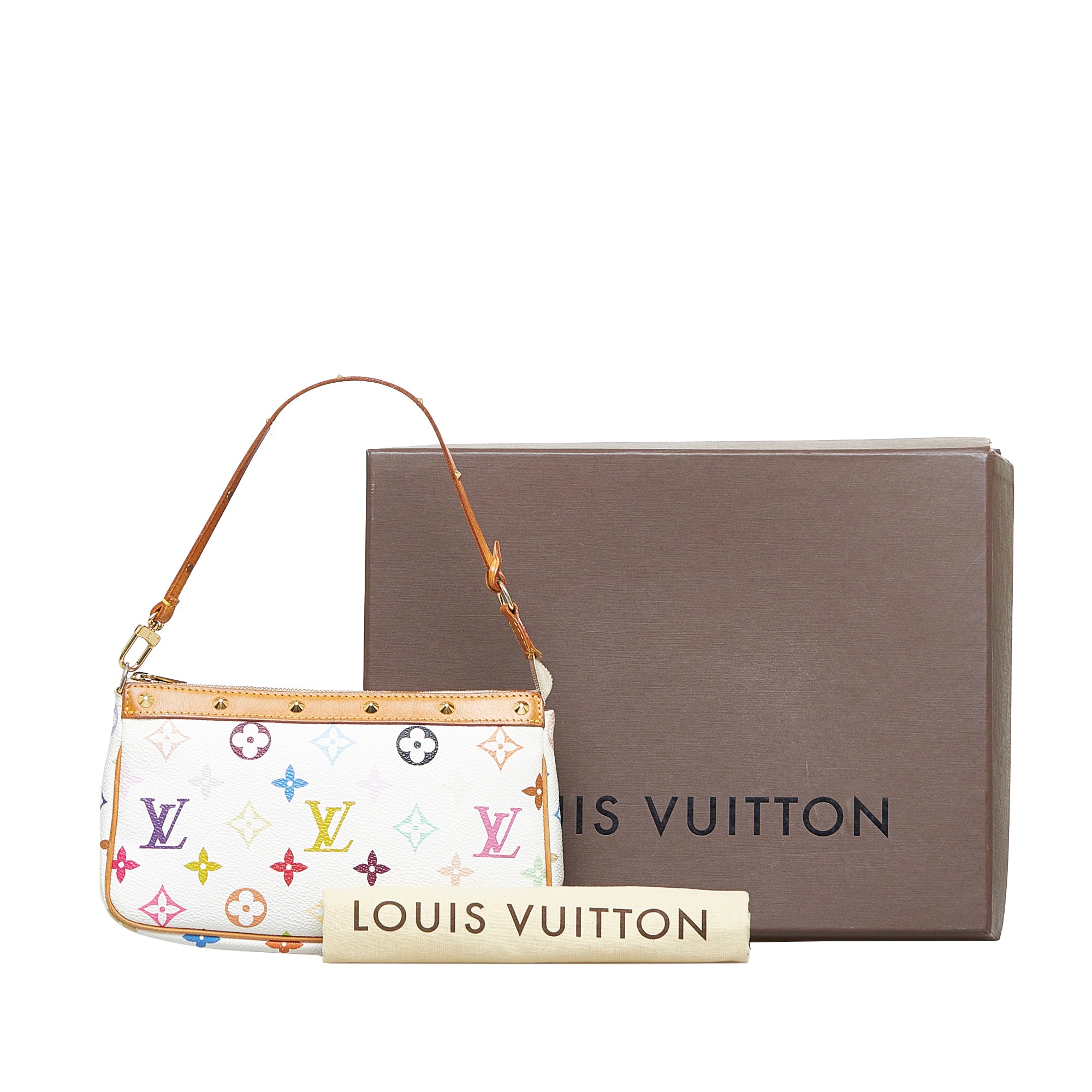 White Louis Vuitton Monogram Multicolore Pochette Accessoires Baguette