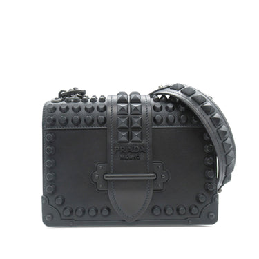 Black Prada Studded Cahier Crossbody Bag - Designer Revival