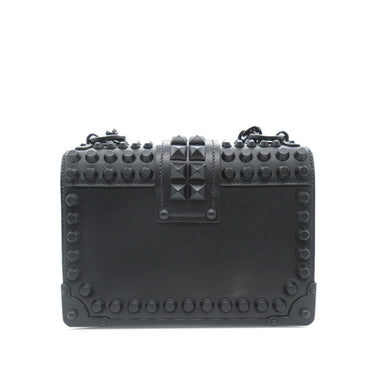 Black Prada Studded Cahier Crossbody Bag - Designer Revival