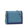 Blue Bottega Veneta Intrecciato Wallet On Chain Crossbody Bag