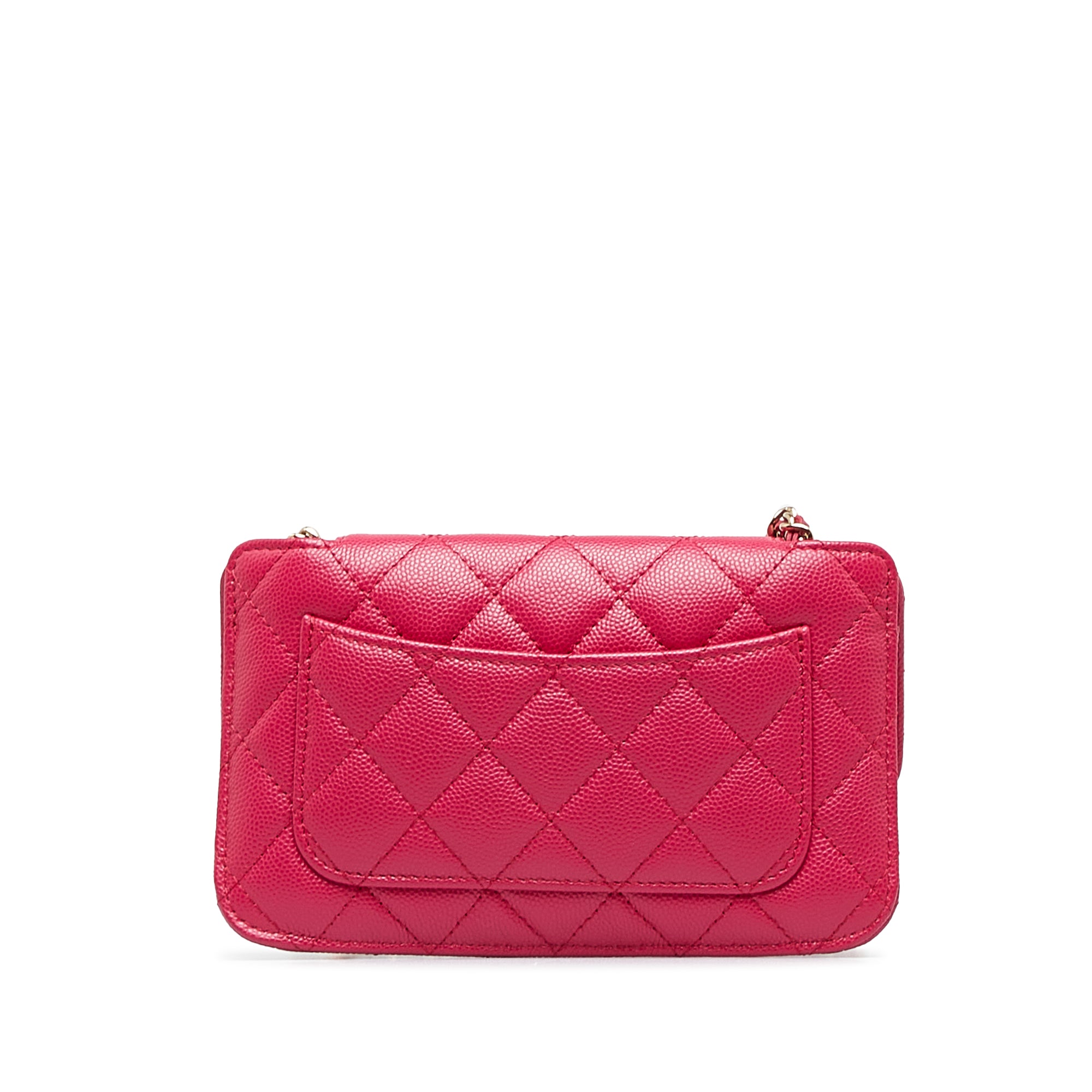 Pink Chanel Quilted Caviar Foldable Printed Fabric Tote with Chain –  Designer Revival
