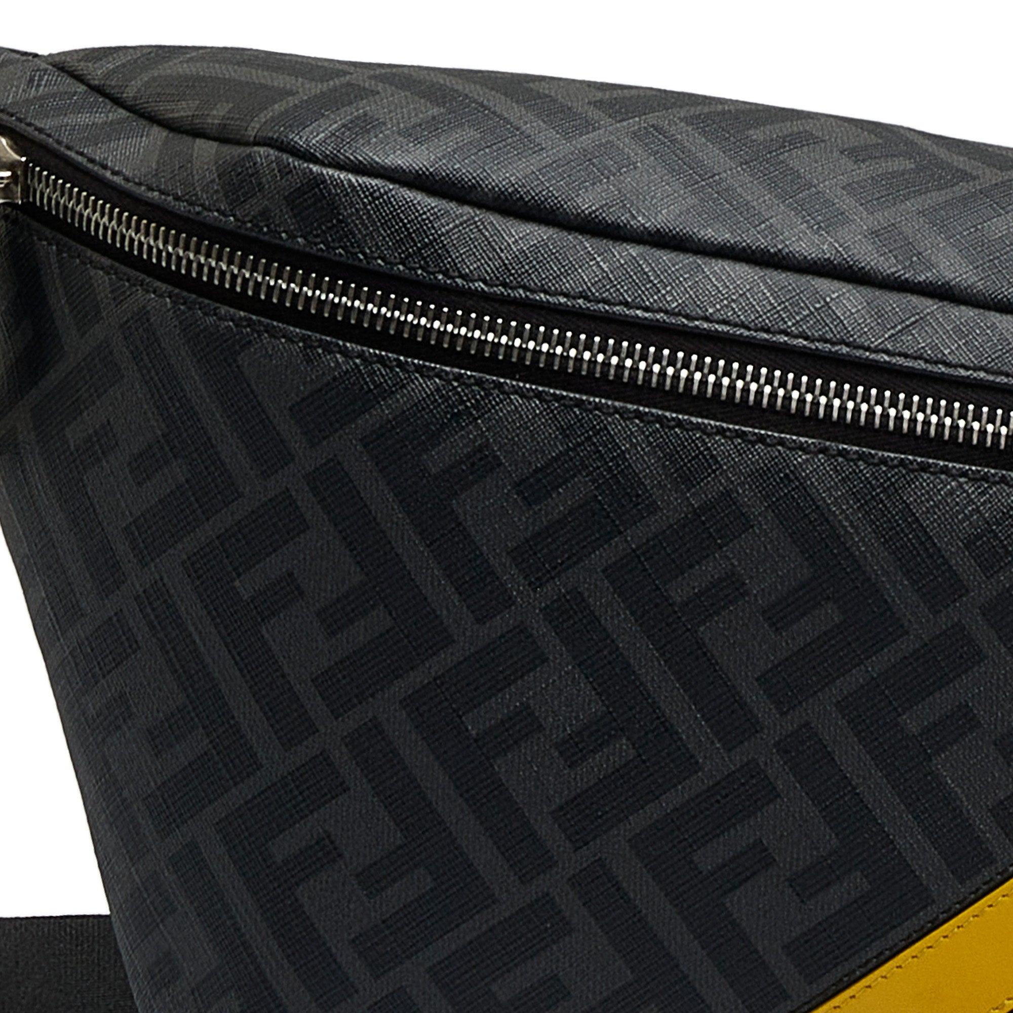 Black Fendi Zucca FF 1974 Diagonal Belt Bag - Designer Revival