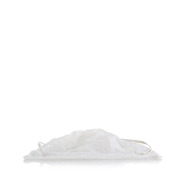 White Bottega Veneta Cotton Mesh Drawstring Bag Liner - Designer Revival