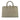 Gray Saint Laurent Baby Leather Monogram Cabas Satchel - Designer Revival