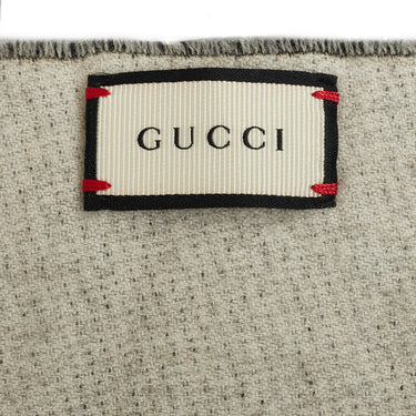 Black Gucci LAveugle Par Amour Wool Scarf Scarves