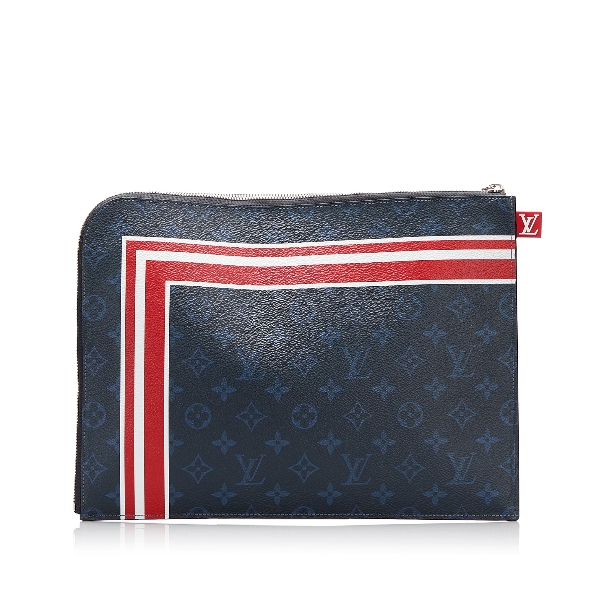 Louis Vuitton Pochette Jour small model pouch in blue grained leather
