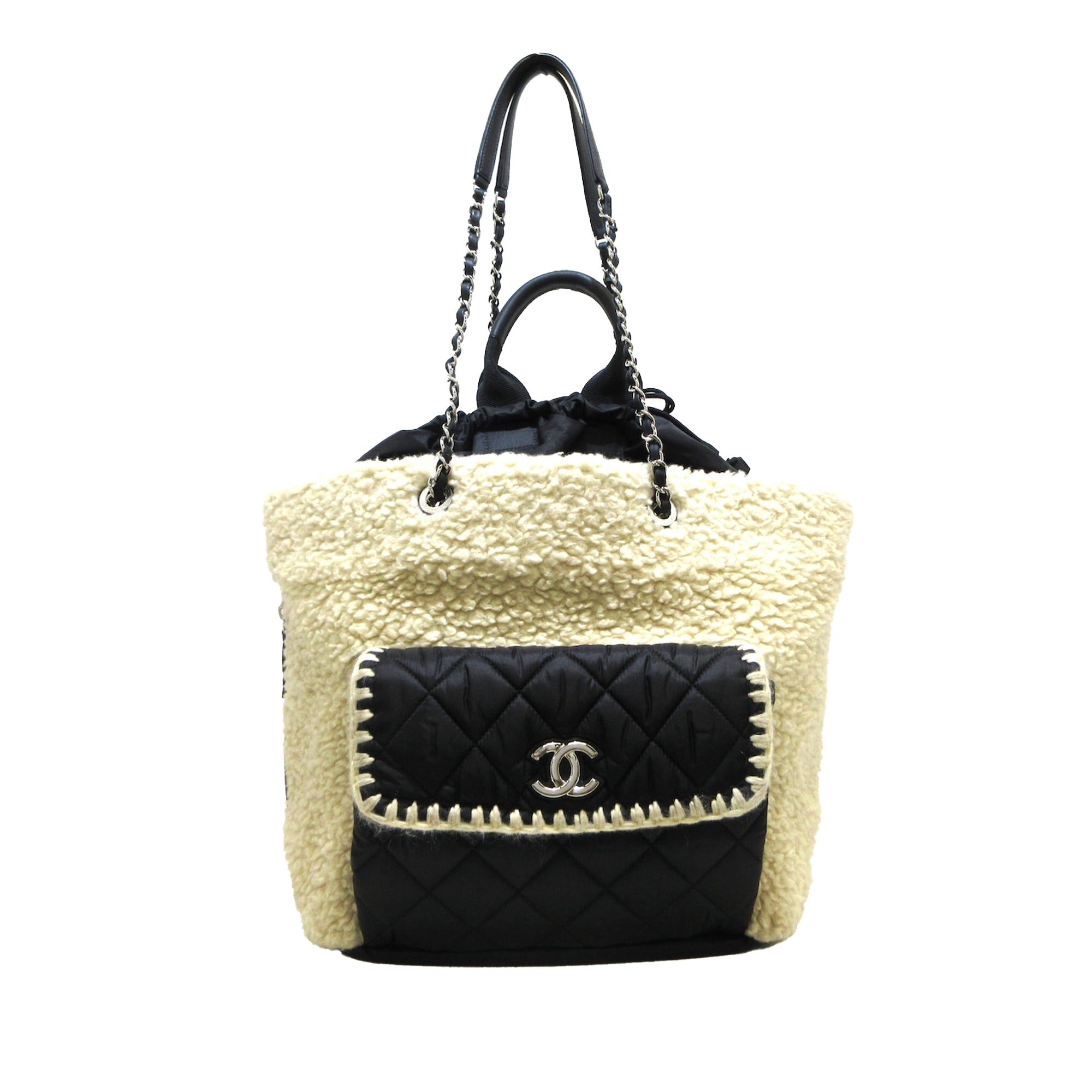 White Chanel Large Coco Neige Shopping Tote Satchel – Designer Revival