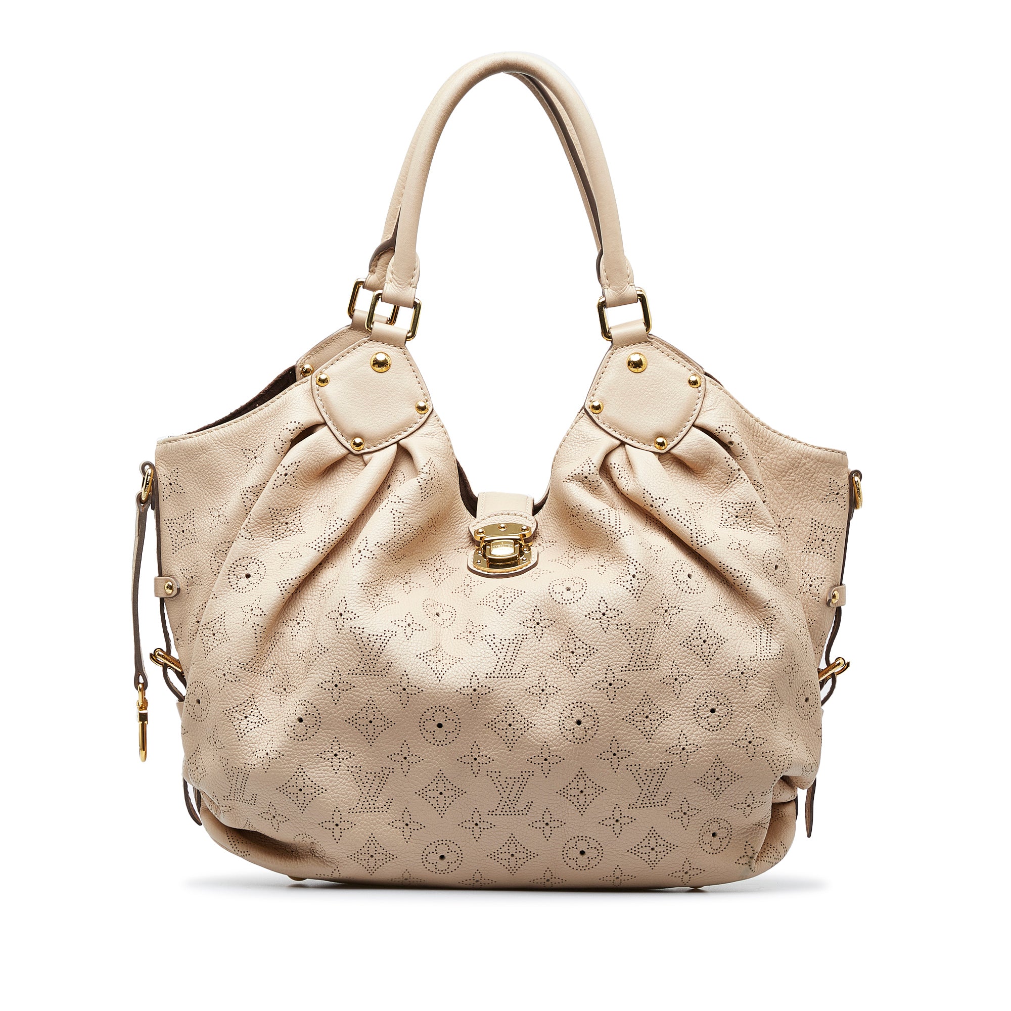 Louis Vuitton Bag Mahina XL Grey Beige Designer Handbag Dust 