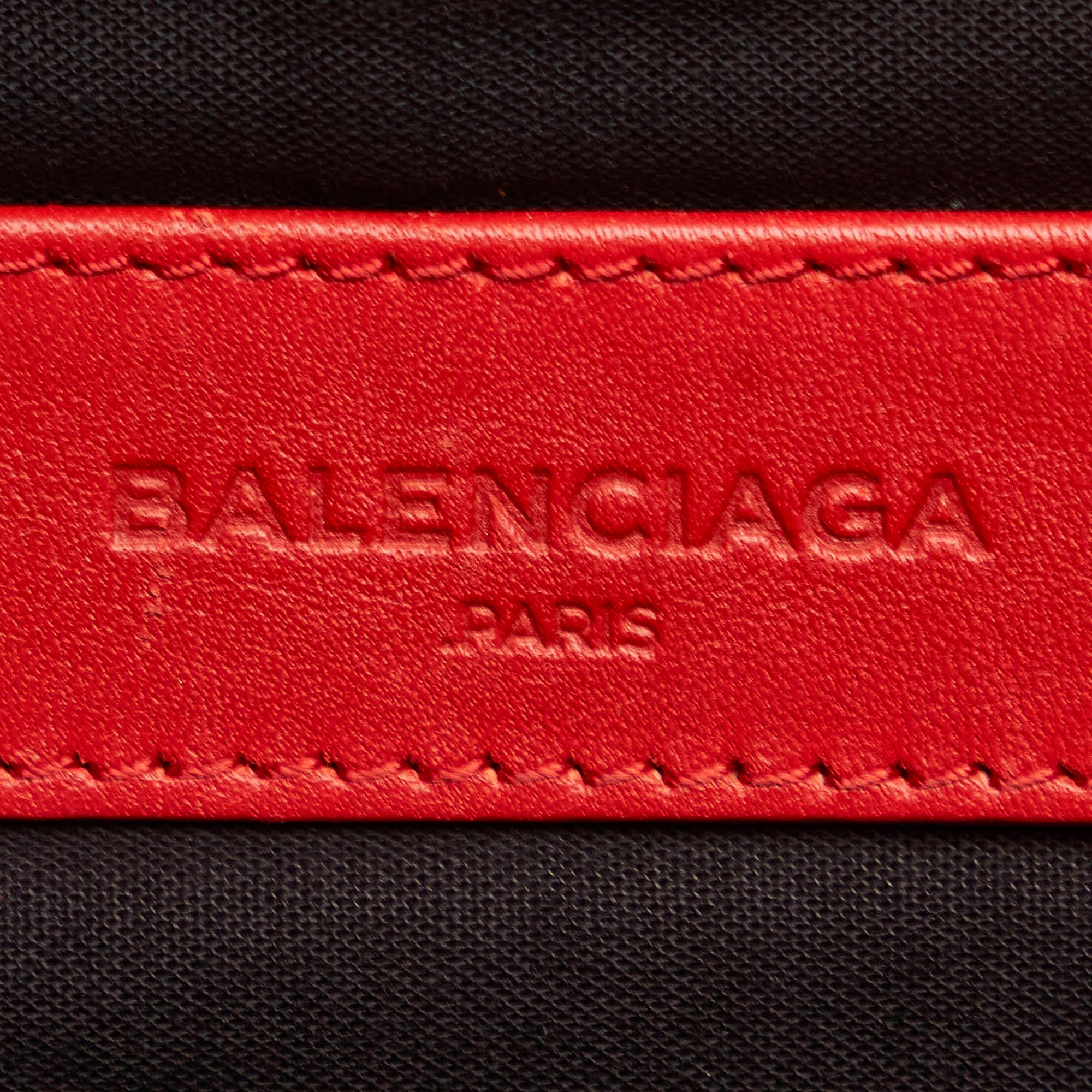 Red Balenciaga Motocross Classic Clip L Suede Clutch Bag - Designer Revival