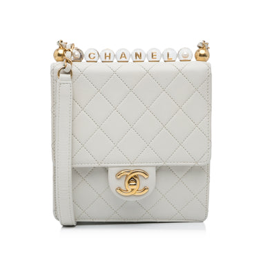 White Chanel Mini Chic Pearls Crossbody - Designer Revival