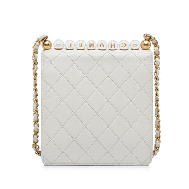 White Chanel Mini Chic Pearls Crossbody - Designer Revival