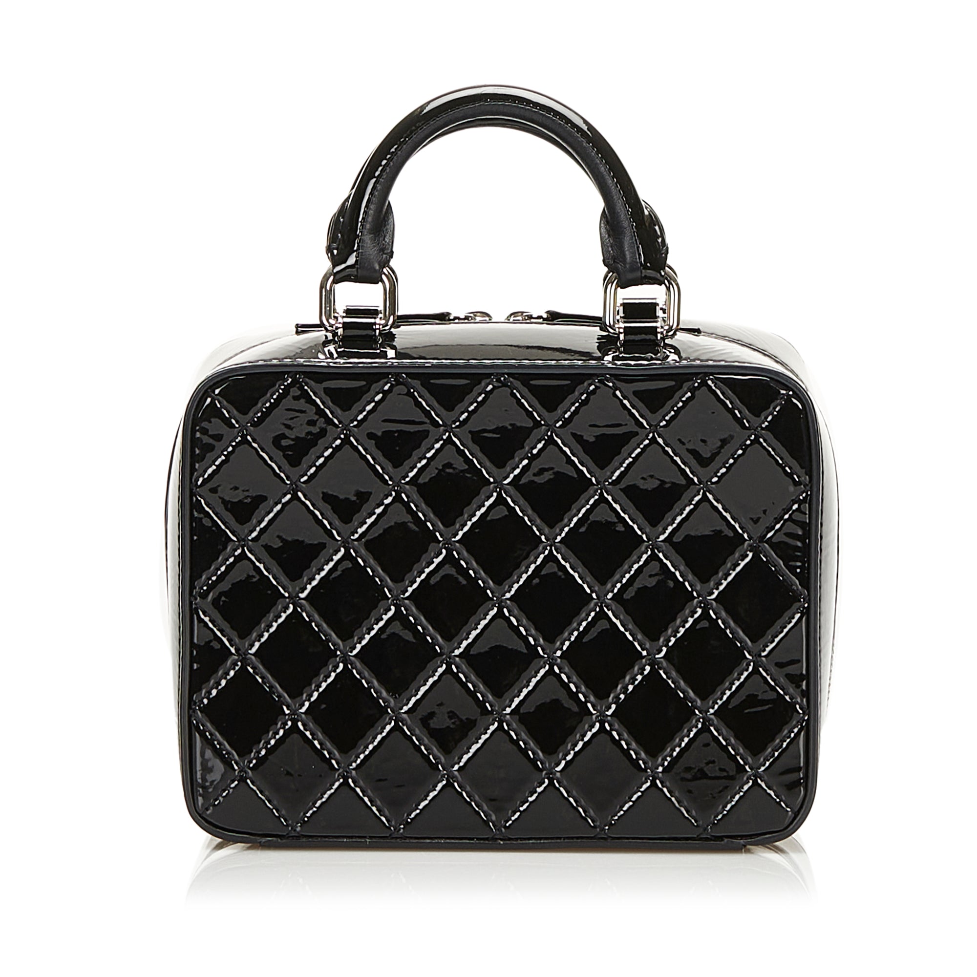 Black Chanel 2000s Vanity Case Patent Leather Satchel, GottliebpaludanShops Revival