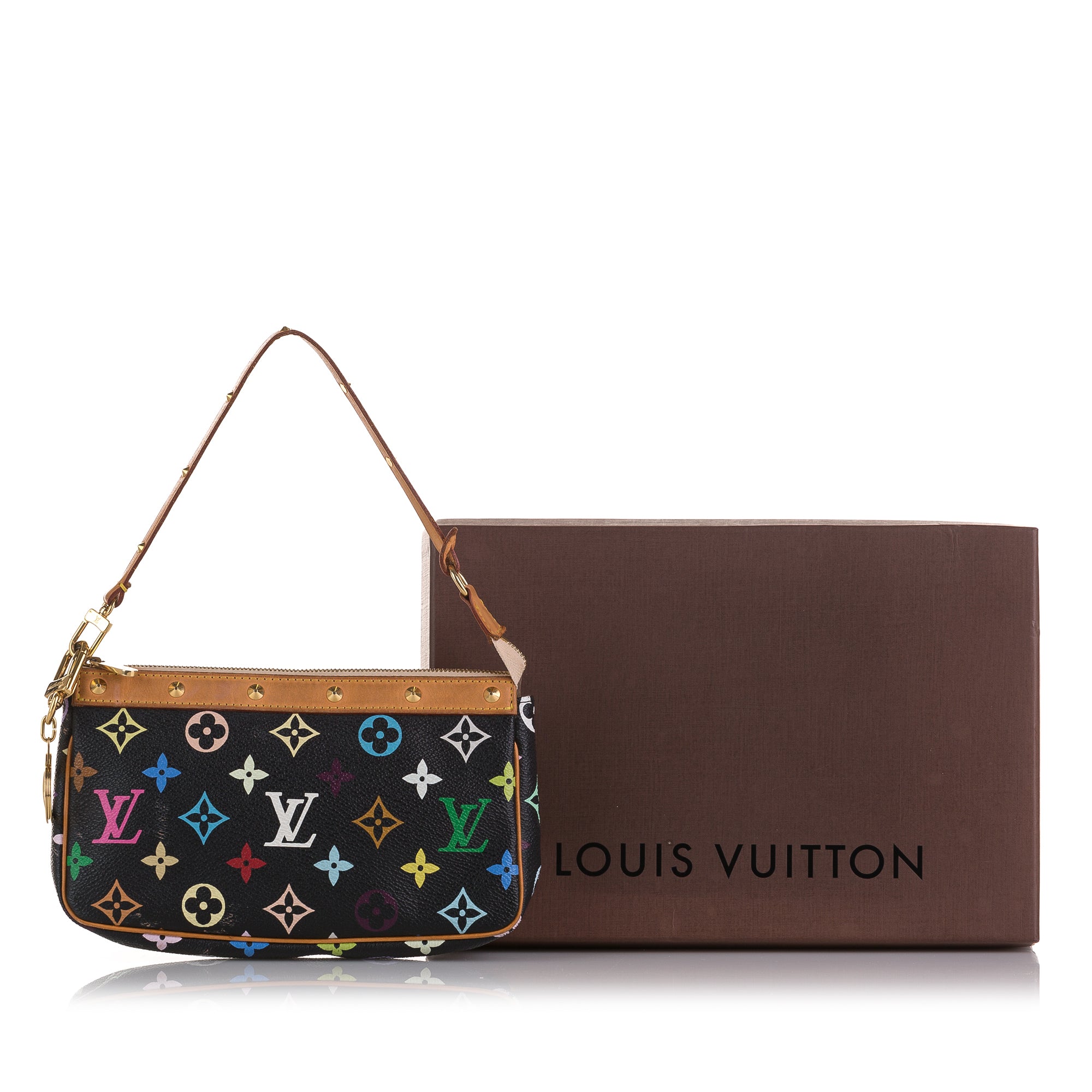 Porte-habits Louis Vuitton en toile monogram marron et cuir naturel.