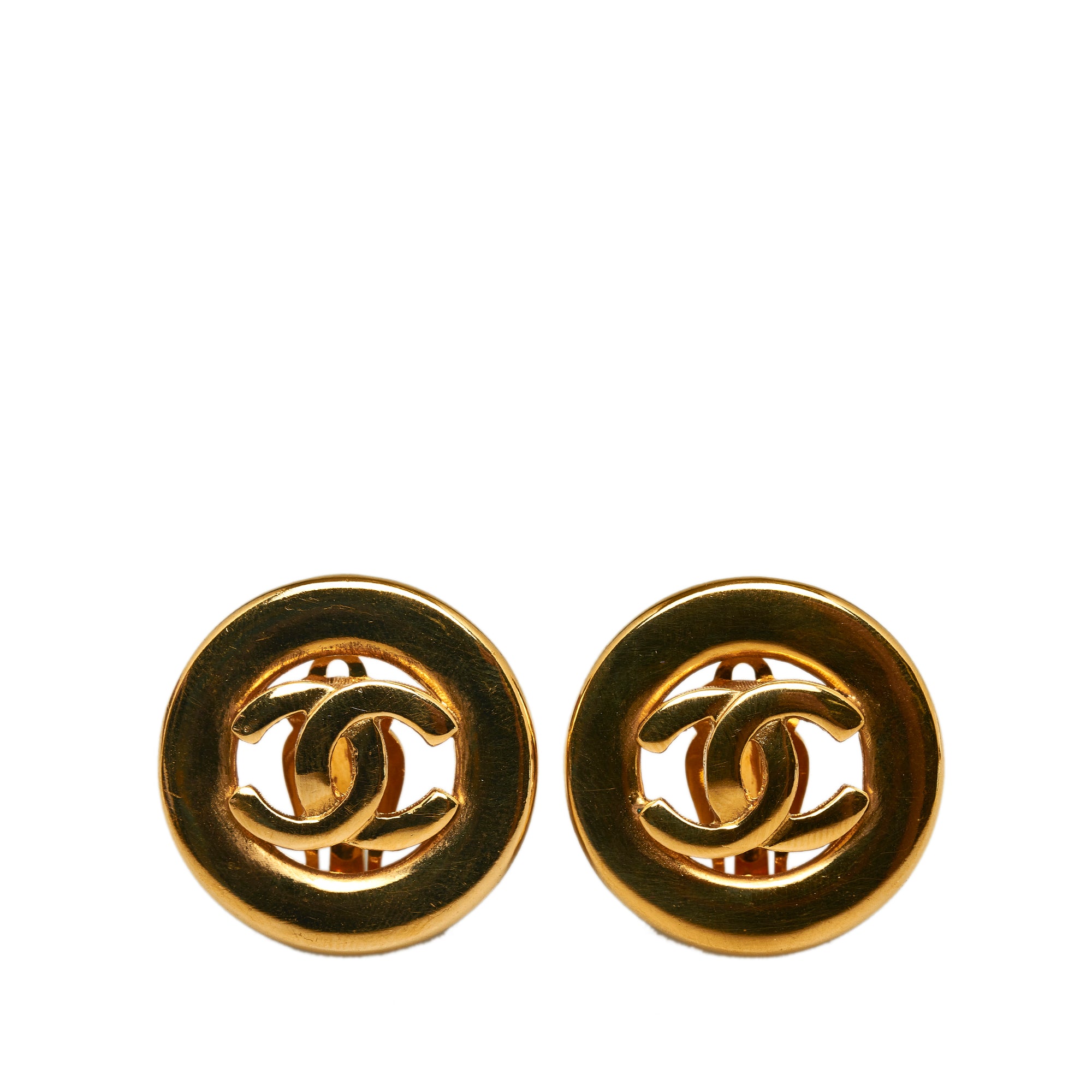 Gold Chanel CC Earrings – Designer Revival
